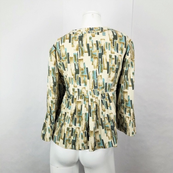 J. Jill Silk-Lined Geometric 3/4 Sleeve Jacket – Size Small - Picture 4 of 8